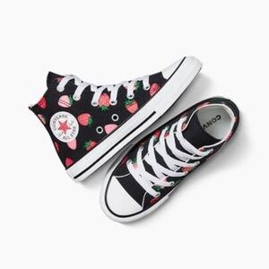 Converse Kids' Black and White Strawberry Sneakers